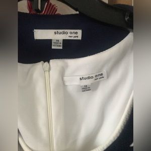 Navy blue/ ivory jacket dress